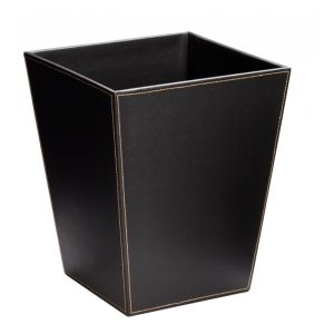 DERİ KARE ÇÖP KOVASI